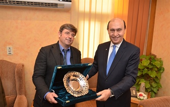  Khaled Nageib receiving a special Plaque From His excellency  Admiral Mameesh, chairman Of the Suez Canal Authority 17/2/2025 Ismailia 